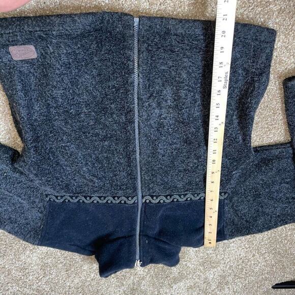 Horny Toad Jacket Fleece & tweed full zip coat two tone black SZ M - Picture 8 of 9